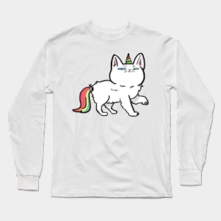 Unicorn cat kitten caticorn who wants to be super cool Long Sleeve T-Shirt